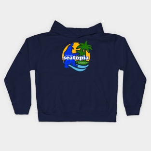 Visit Beautiful Seatopia - Godzilla vs. Megalon Kids Hoodie